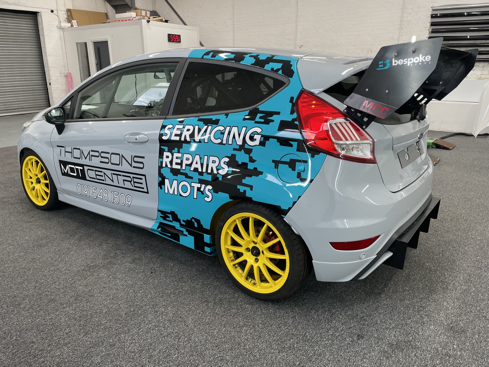 Precision vinyl wrap detailing in the Bespoke Vinyl workshop